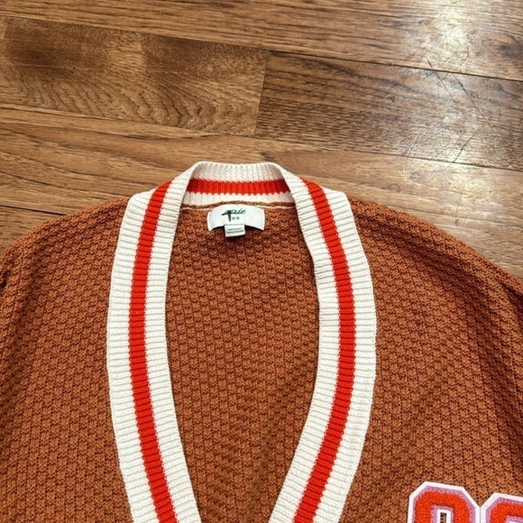 NWOT Aerie Varsity Cardigan Brown medium - Picture 4 of 14